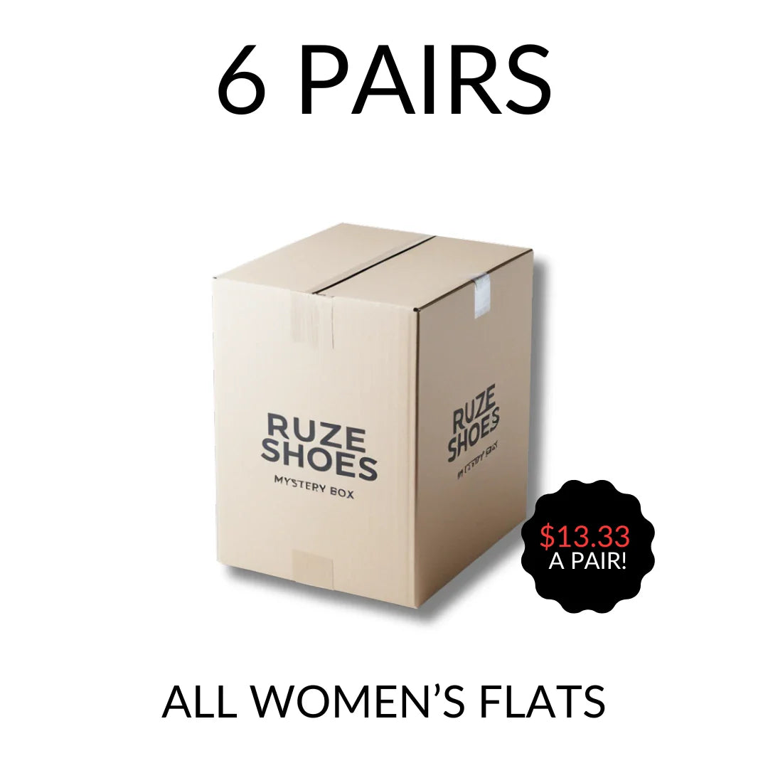 Womens Flats Mystery Box (Medium Width) - 6 Pairs - No Returns (See Product Details Below)