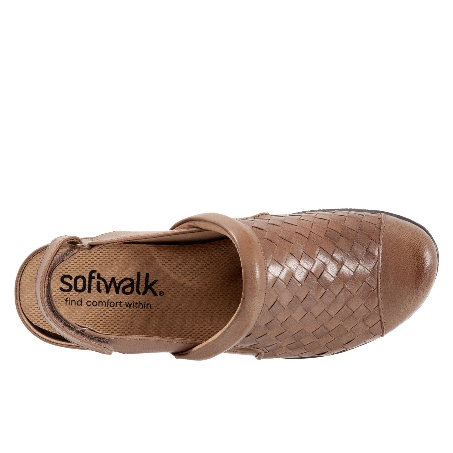 Softwalk Salina Woven S1365-063 Womens Brown Narrow Clog Flats Shoes