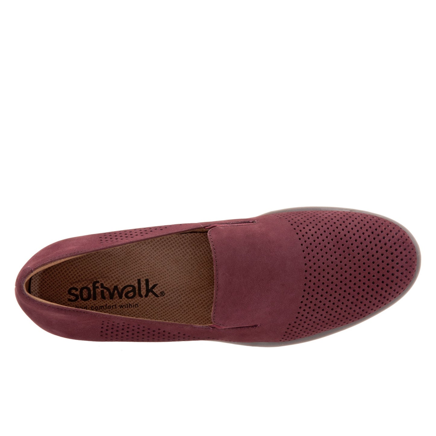 Softwalk Whistle S1810-606 Womens Burgundy Leather Loafer Flats Shoes