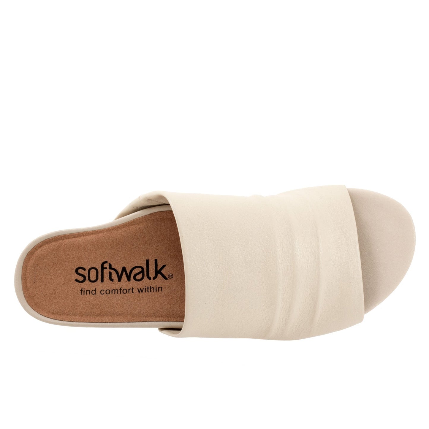 Softwalk Camano S2205-131 Womens Beige Leather Slip On Slides Sandals Shoes