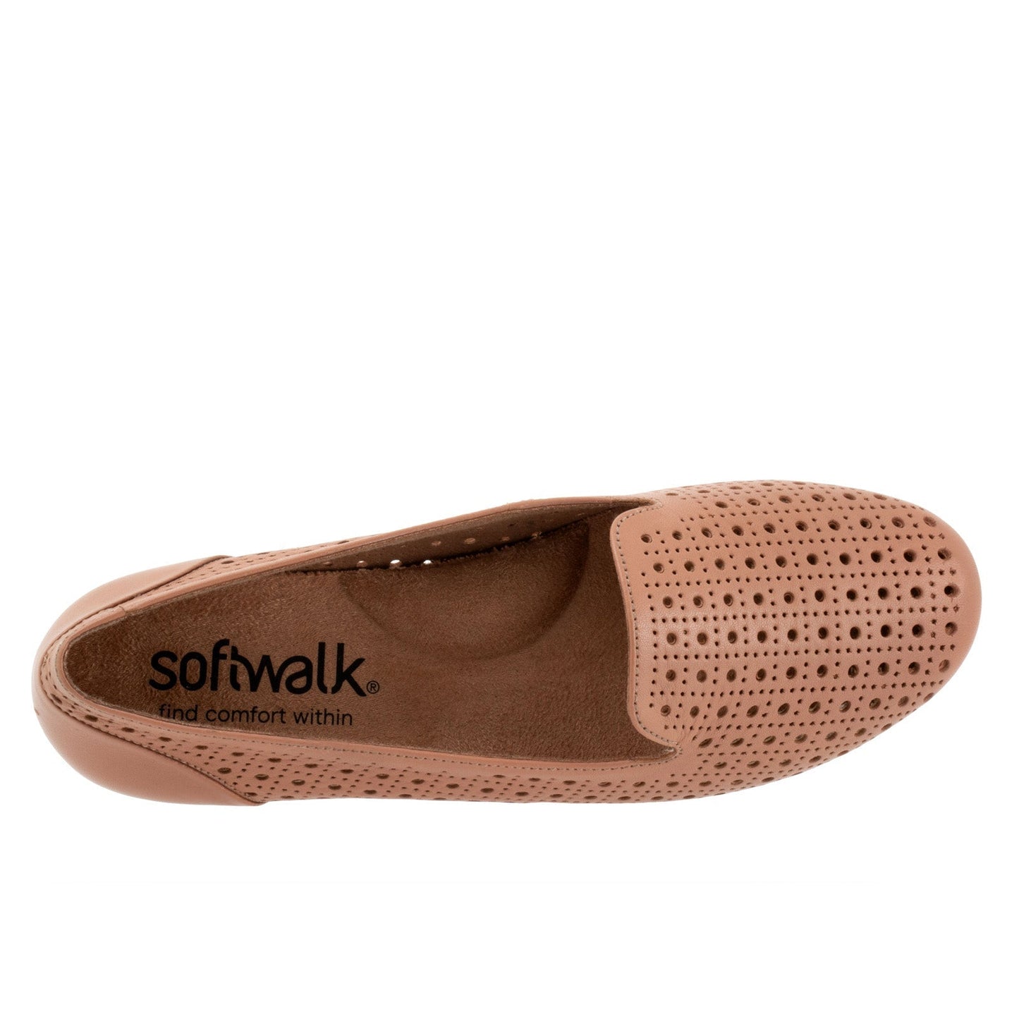 Softwalk Shelby Perf S2317-749 Womens Brown Leather Loafer Flats Shoes