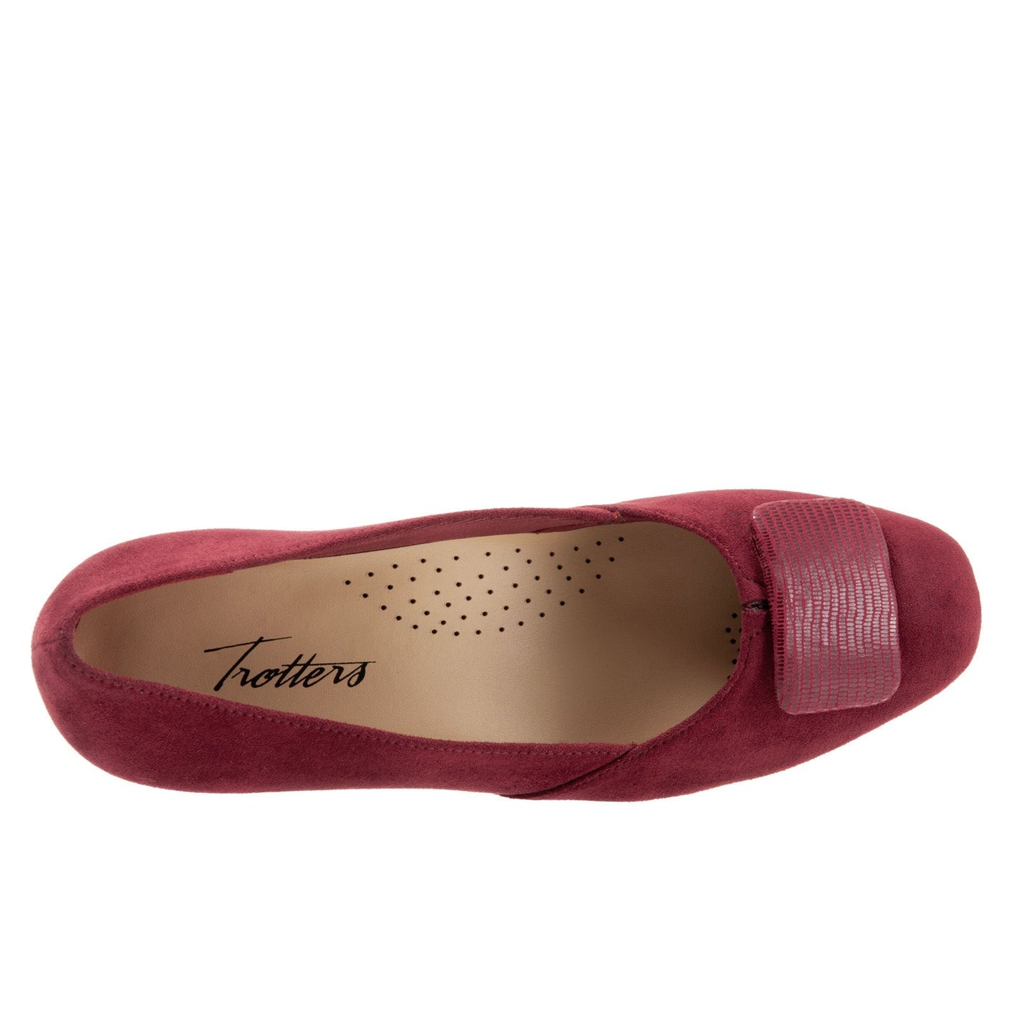 Trotters Delse T1852-601 Womens Red Suede Slip On Pumps Heels Shoes