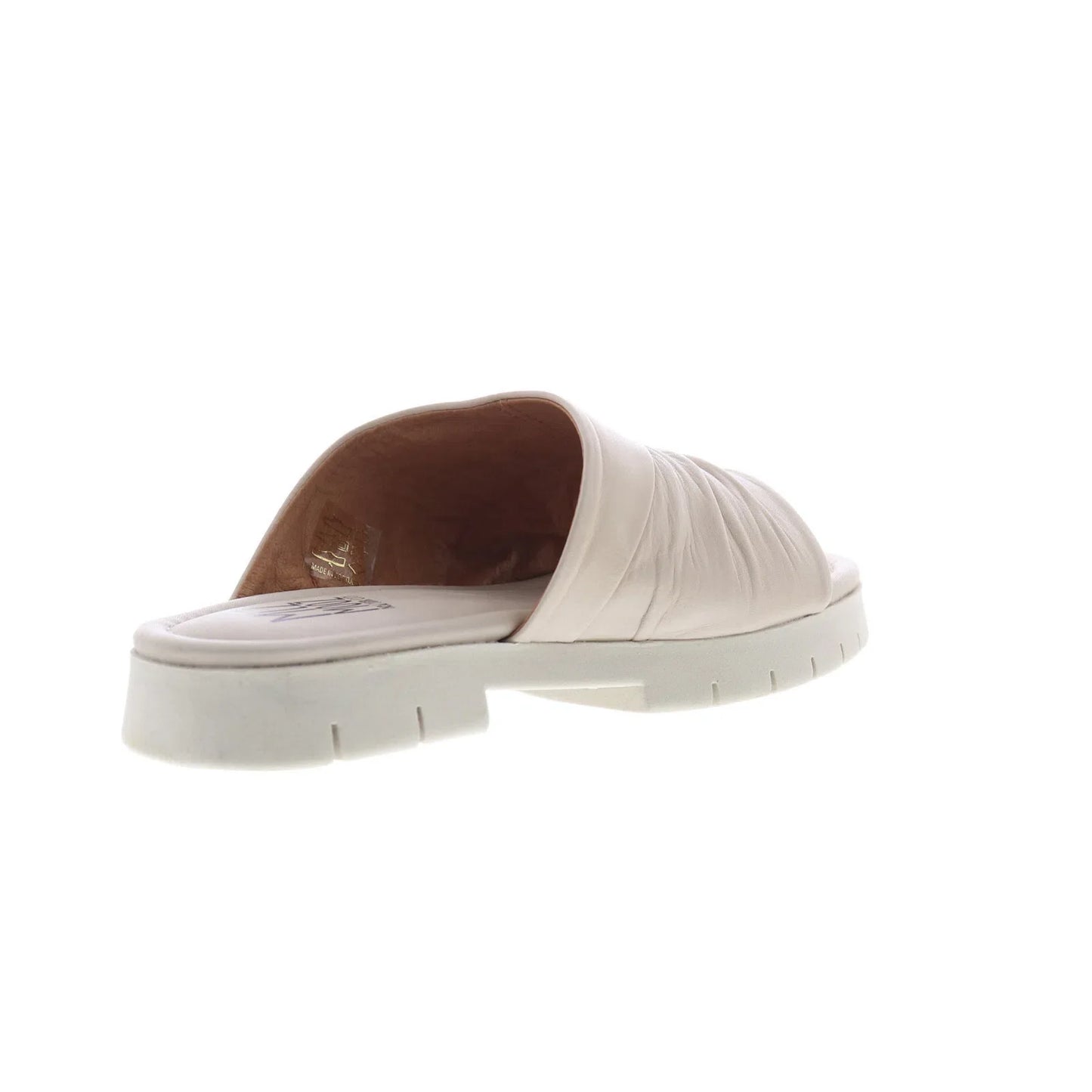 Miz Mooz Claribel Womens Beige Leather Slip On Slides Sandals Shoes