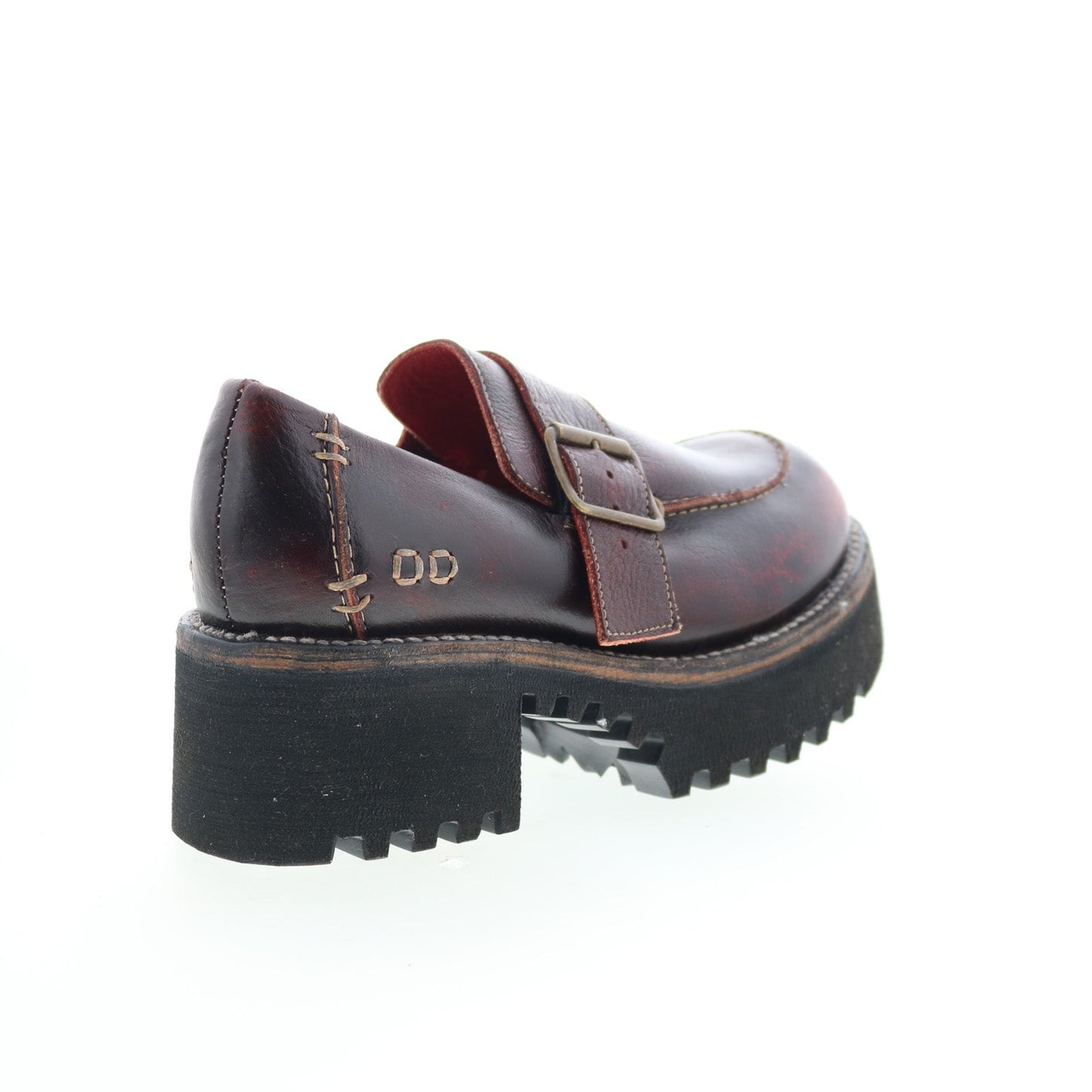 Bed Stu Kavi F346047 Womens Brown Leather Hook & Loop Loafer Flats Shoes