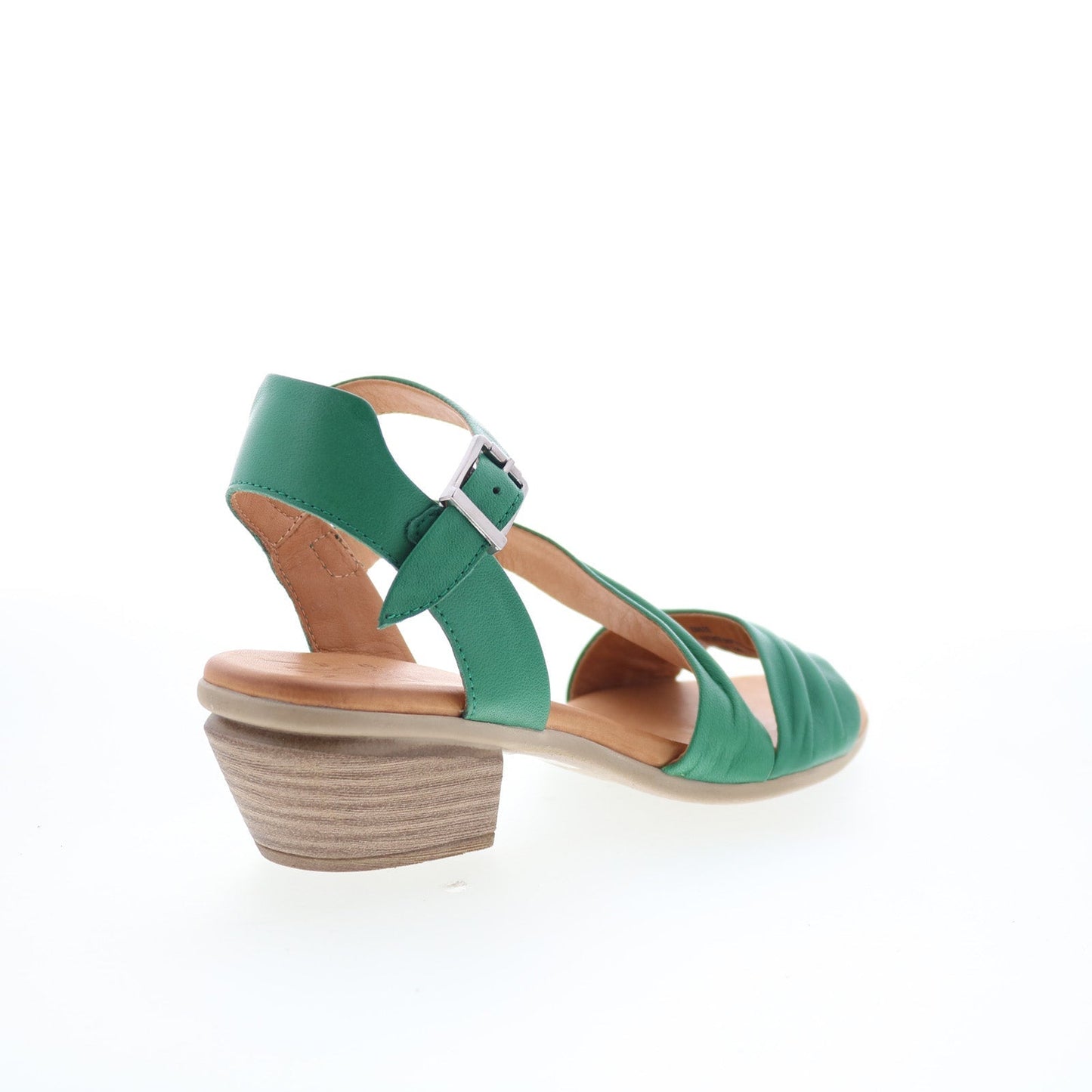 Miz Mooz Kailee Womens Green Leather Hook & Loop Heeled Sandals Shoes