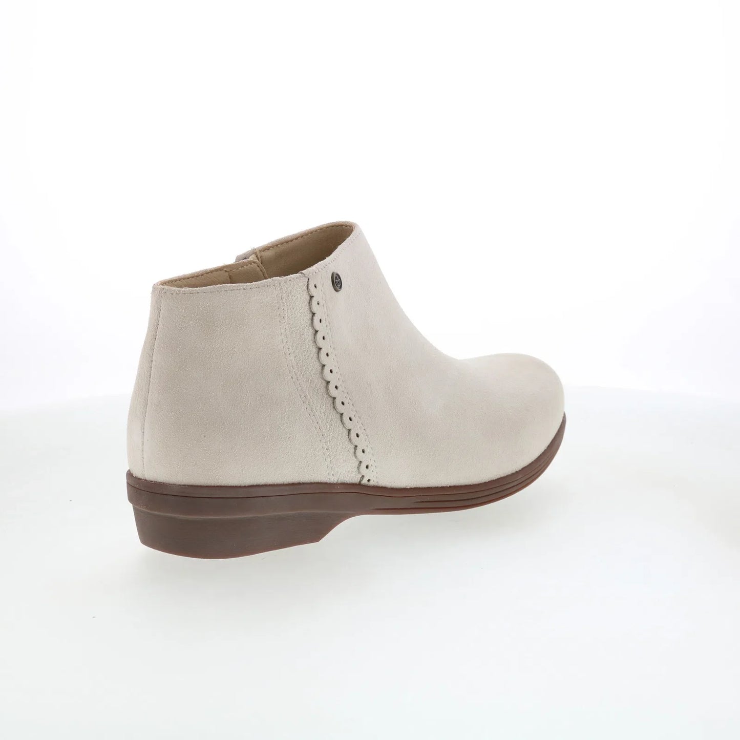 Spenco Manor Boot SP1045CRM Womens Beige Suede Zipper Ankle & Booties Boots