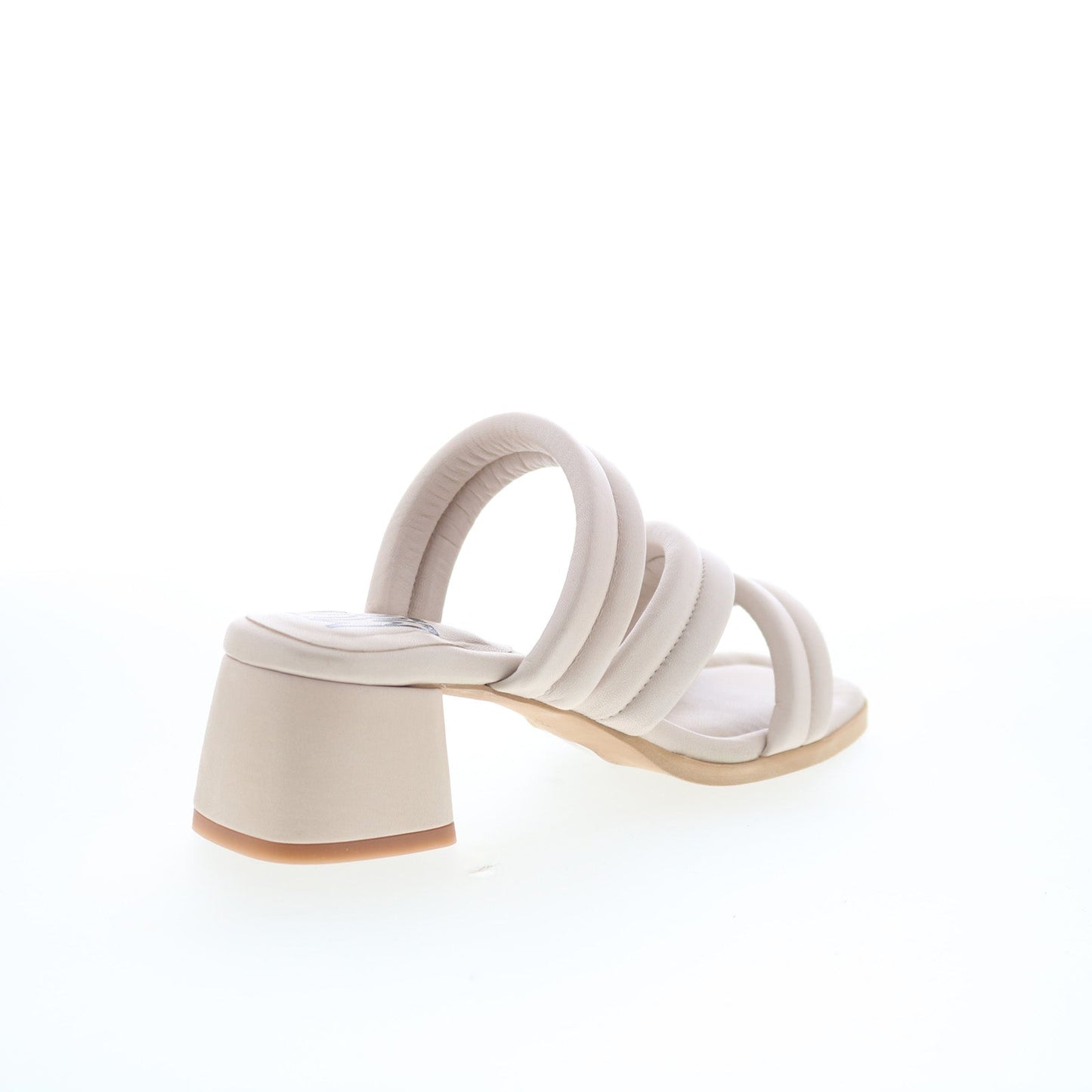 Miz Mooz Oceana Womens Beige Leather Slip On Heeled Sandals Shoes