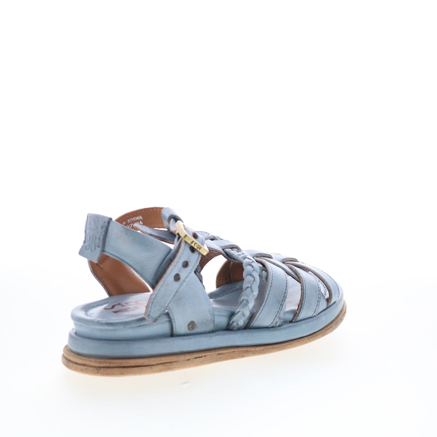 A.S. 98 Saul Womens Blue Leather Hook & Loop Strap Sandals Shoes