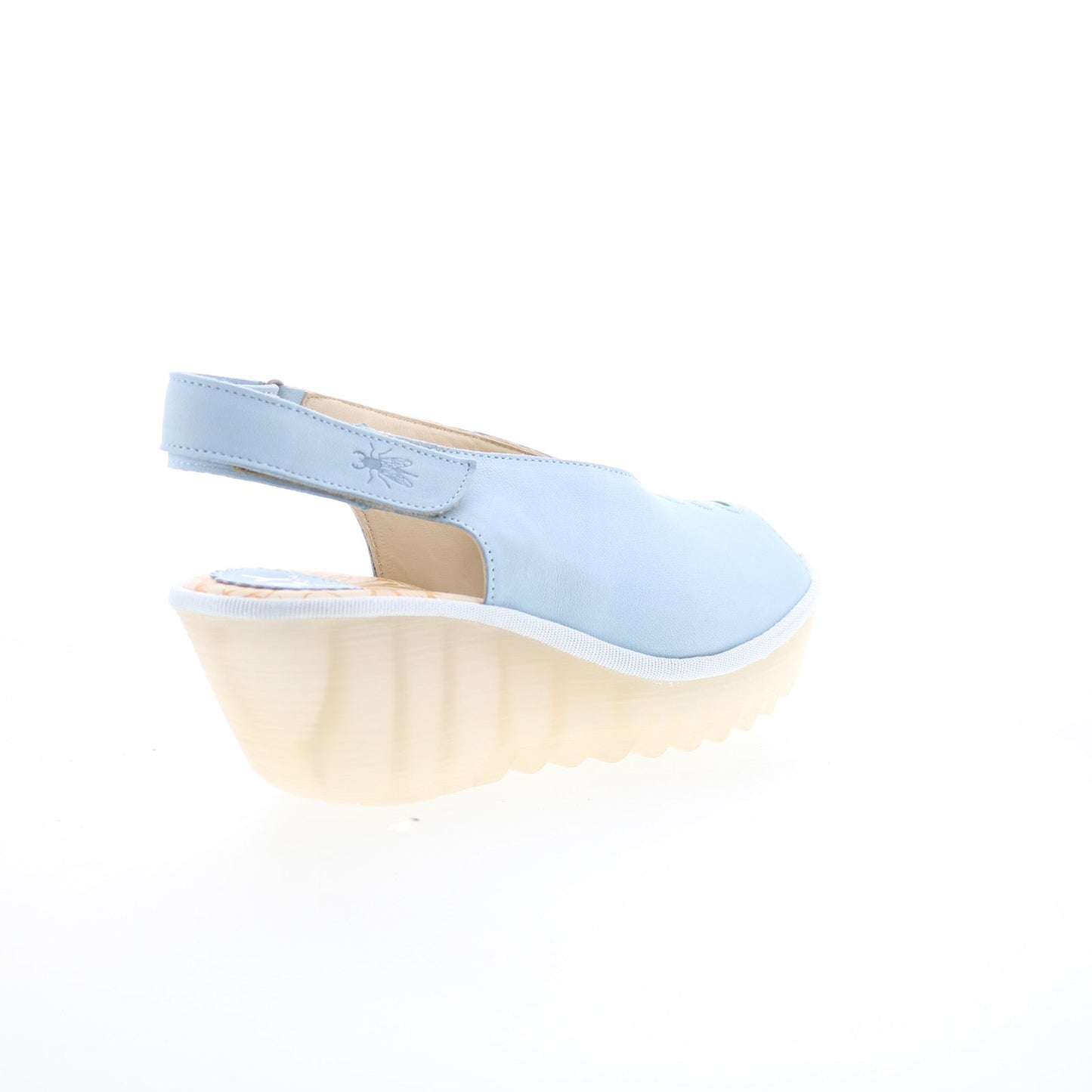 Fly London Yeay YEAY387FLY-010 Womens Blue Leather Wedges Sandals Shoes