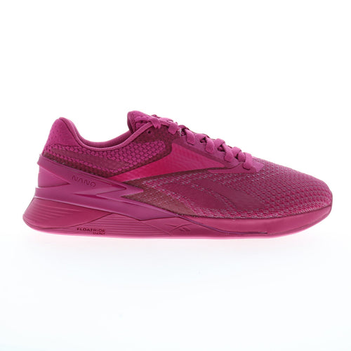Reebok Nano X3 Womens Pink Canvas Lace Up Athletic Cross Training Shoes