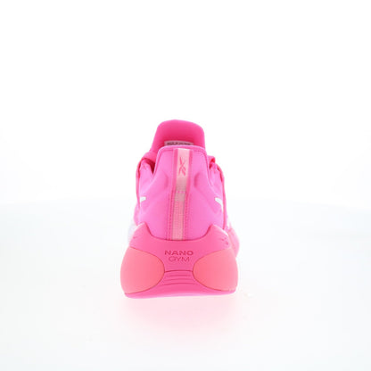 Reebok Nano Gym Womens Pink Canvas Lace Up Athletic Cross Training Shoes