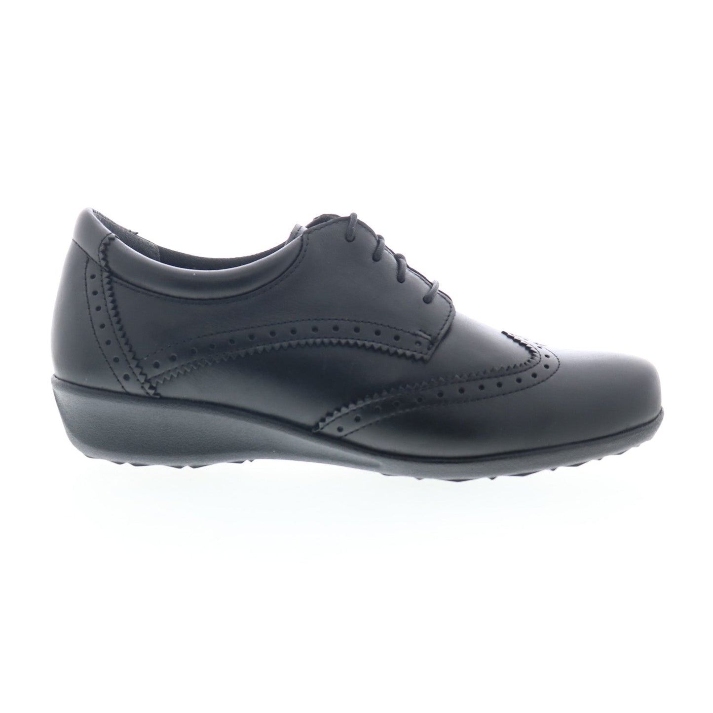 Drew Rome 10332-12 Womens Black Narrow Leather Oxford Flats Shoes