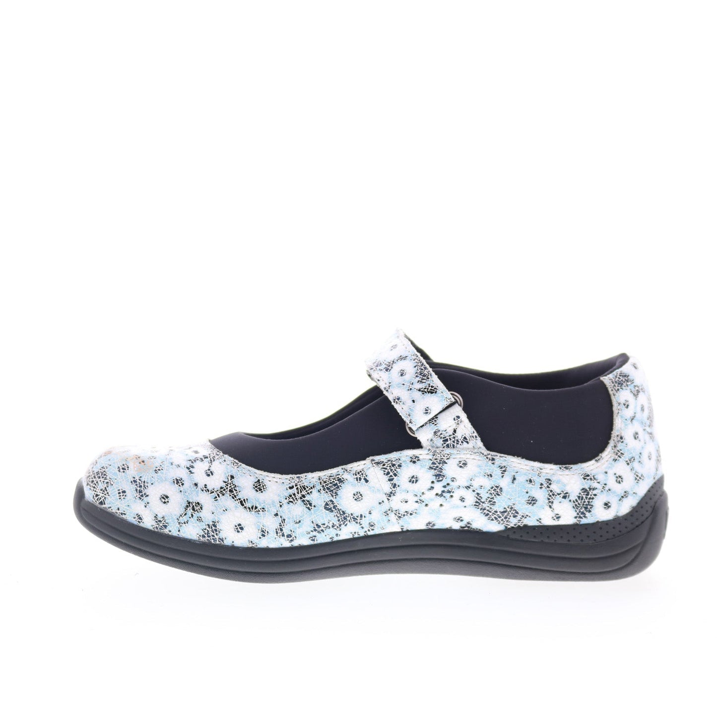 Drew Rose 14375-3P Womens Blue Leather Mary Jane Flats Shoes