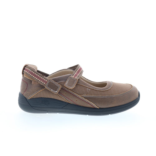Drew Triumph 14808-82 Womens Brown Leather Strap Mary Jane Flats Shoes