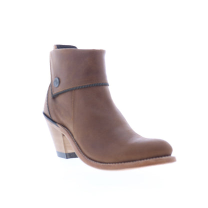 Jama Old West Leather Upper 18160 Womens Brown Cowboy Western Boots