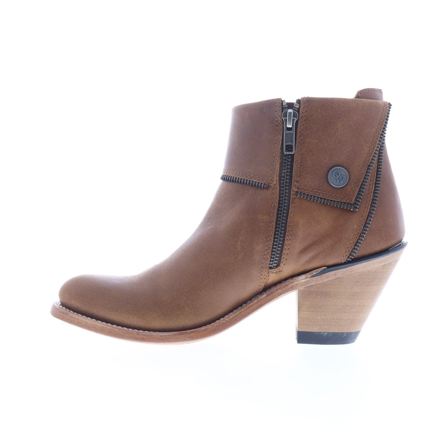 Jama Old West Leather Upper 18160 Womens Brown Cowboy Western Boots
