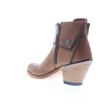Jama Old West Leather Upper 18160 Womens Brown Cowboy Western Boots