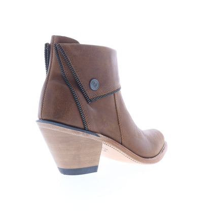 Jama Old West Leather Upper 18160 Womens Brown Cowboy Western Boots