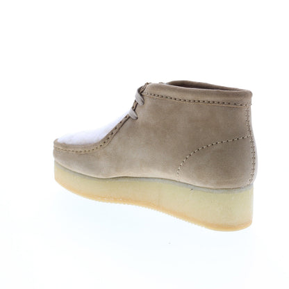 Clarks Wallabee Wedge 26163281 Womens Brown Suede Lace Up Chukkas Boots