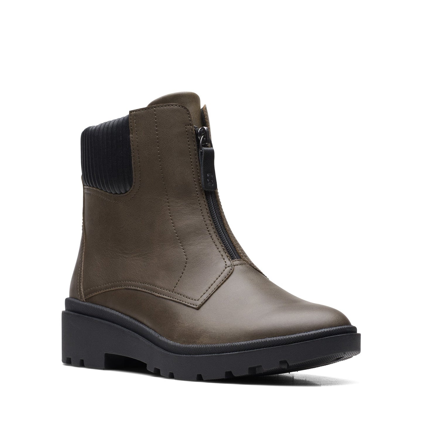 Clarks Calla Zip 26167345 Womens Green Zipper Leather Casual Boots