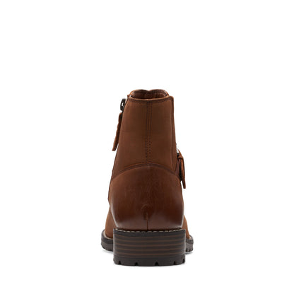 Clarks Clarkwell Strap 26167536 Womens Brown Leather Casual Dress Boots