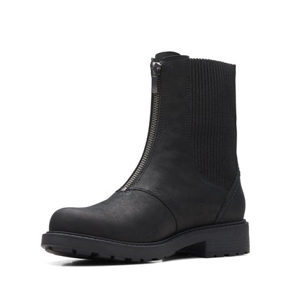 Clarks Orinoco 2 Up 26167568 Womens Black Leather Casual Dress Boots