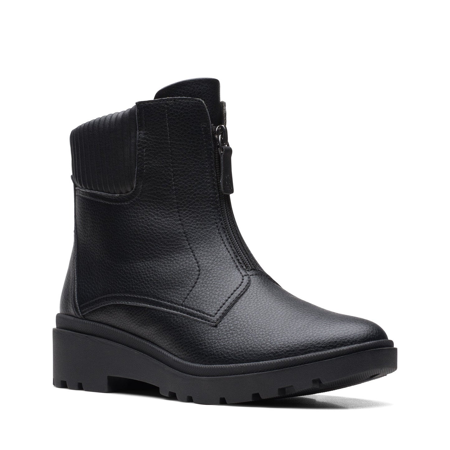 Clarks Calla Zip 26167695 Womens Black Leather Zipper Casual Dress Boots