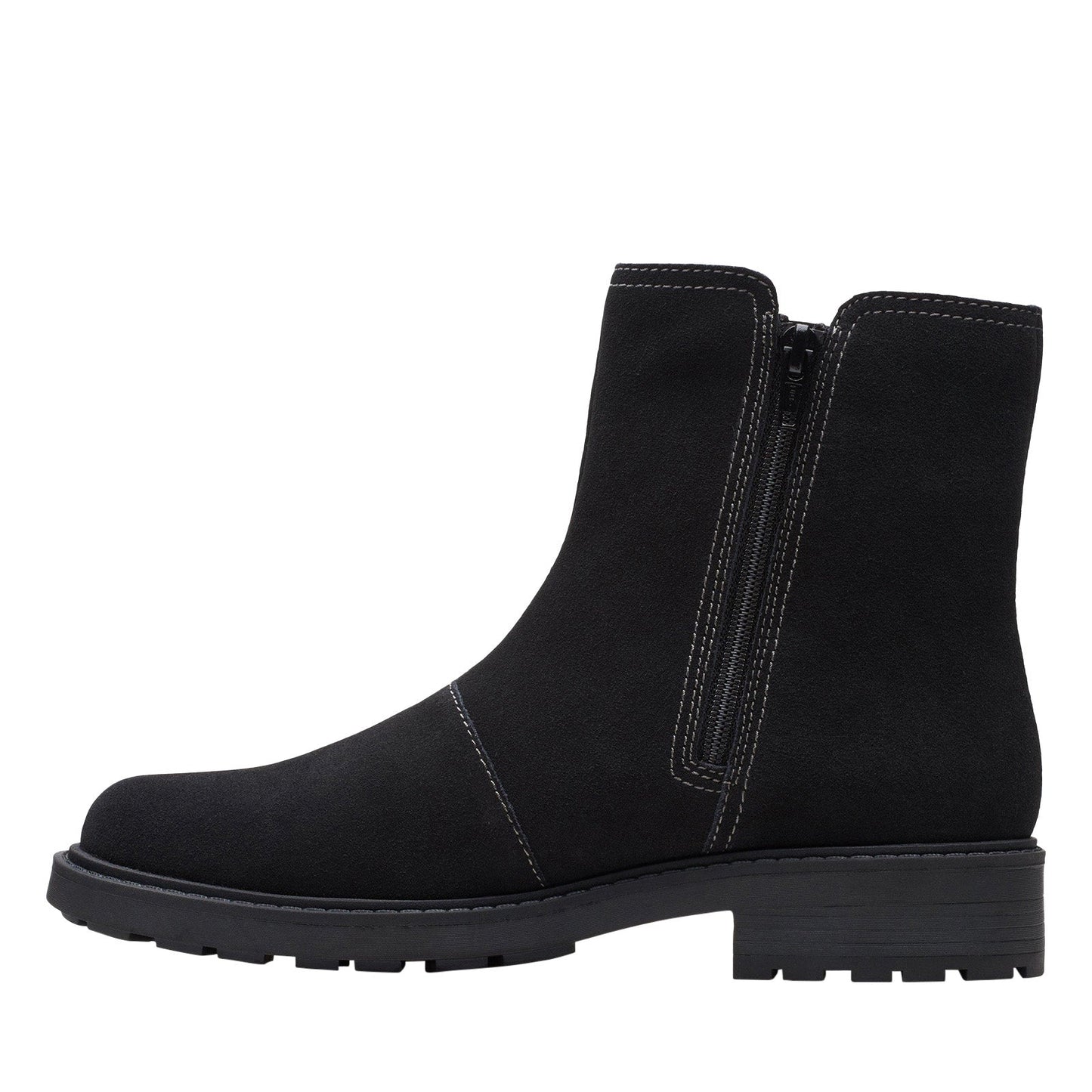 Clarks Opal Sky 26167827 Womens Black Suede Slip On Chelsea Boots