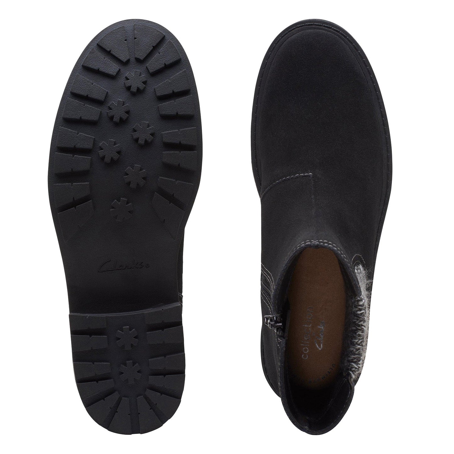 Clarks Opal Sky 26167827 Womens Black Suede Slip On Chelsea Boots