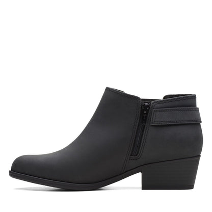 Clarks Adreena Field 26169610 Womens Black Leather Ankle & Booties Boots