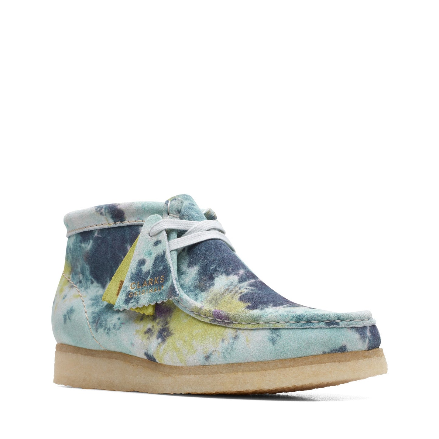 Clarks Wallabee Boot 26169843 Womens Blue Leather Lace Up Chukkas Boots