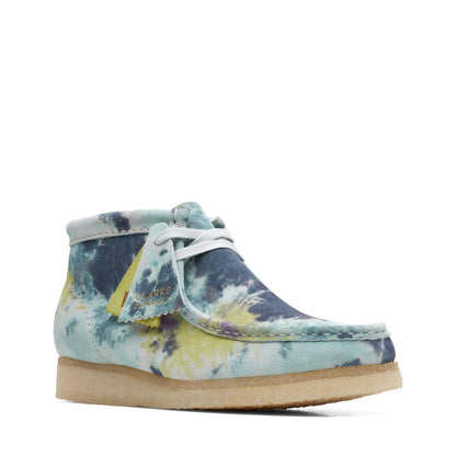 Clarks Wallabee Boot 26169843 Womens Blue Leather Lace Up Chukkas Boots