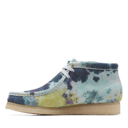Clarks Wallabee Boot 26169843 Womens Blue Leather Lace Up Chukkas Boots