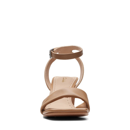 Clarks Seren 65 Strap 26171055 Womens Brown Leather Heeled Sandals Shoes
