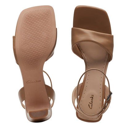 Clarks Seren 65 Strap 26171055 Womens Brown Leather Heeled Sandals Shoes
