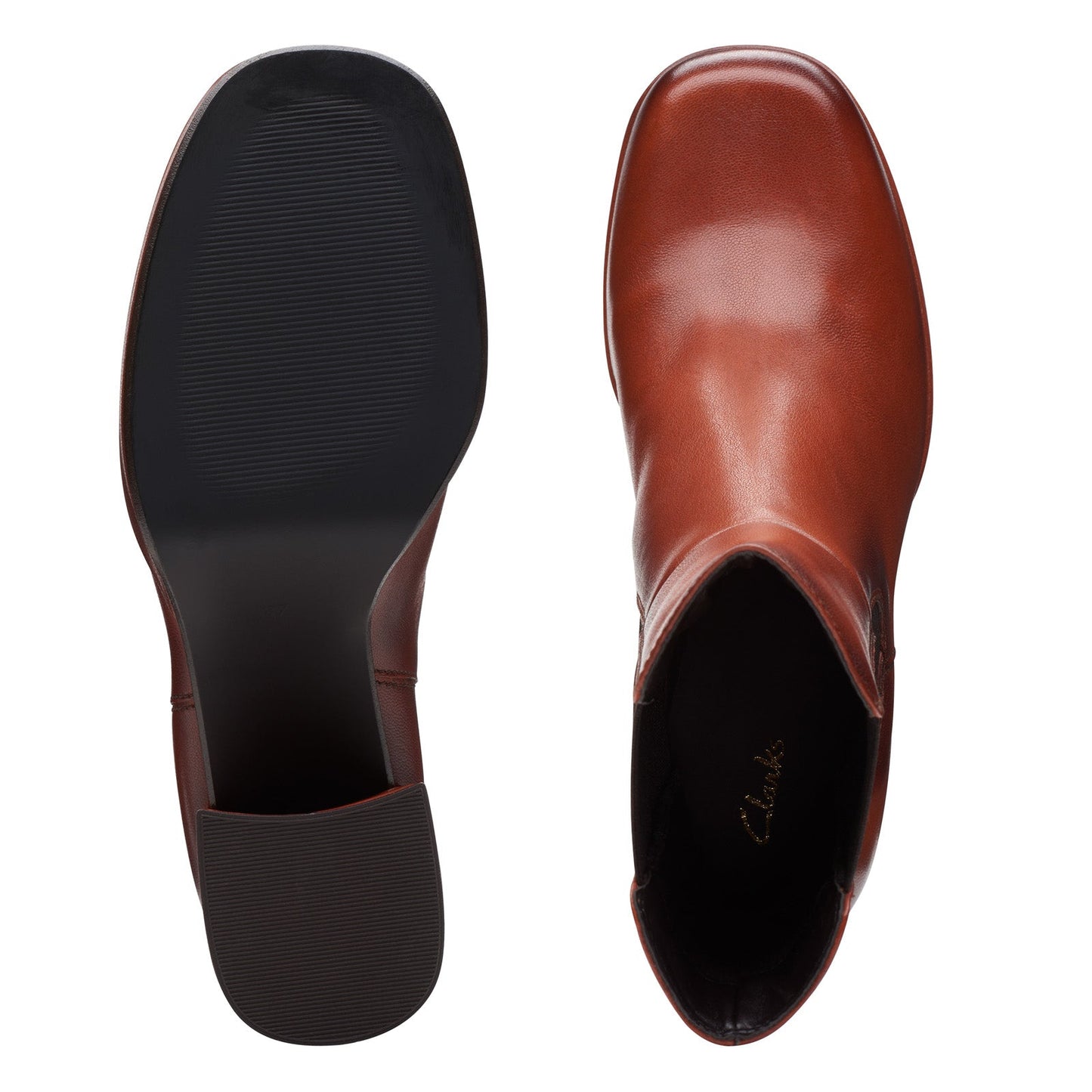 Clarks Pique Up 26172270 Womens Brown Leather Slip On Chelsea Boots