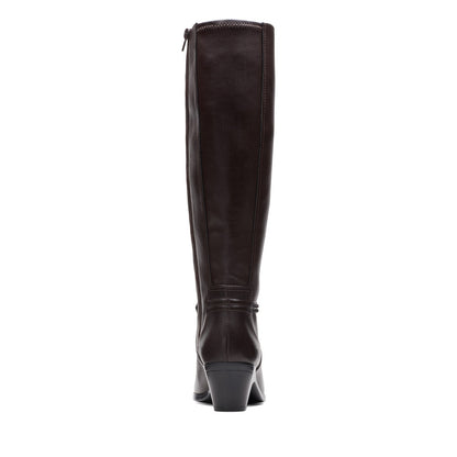 Clarks Emily 2 Sky 26174084 Womens Brown Leather Zipper Knee High Boots