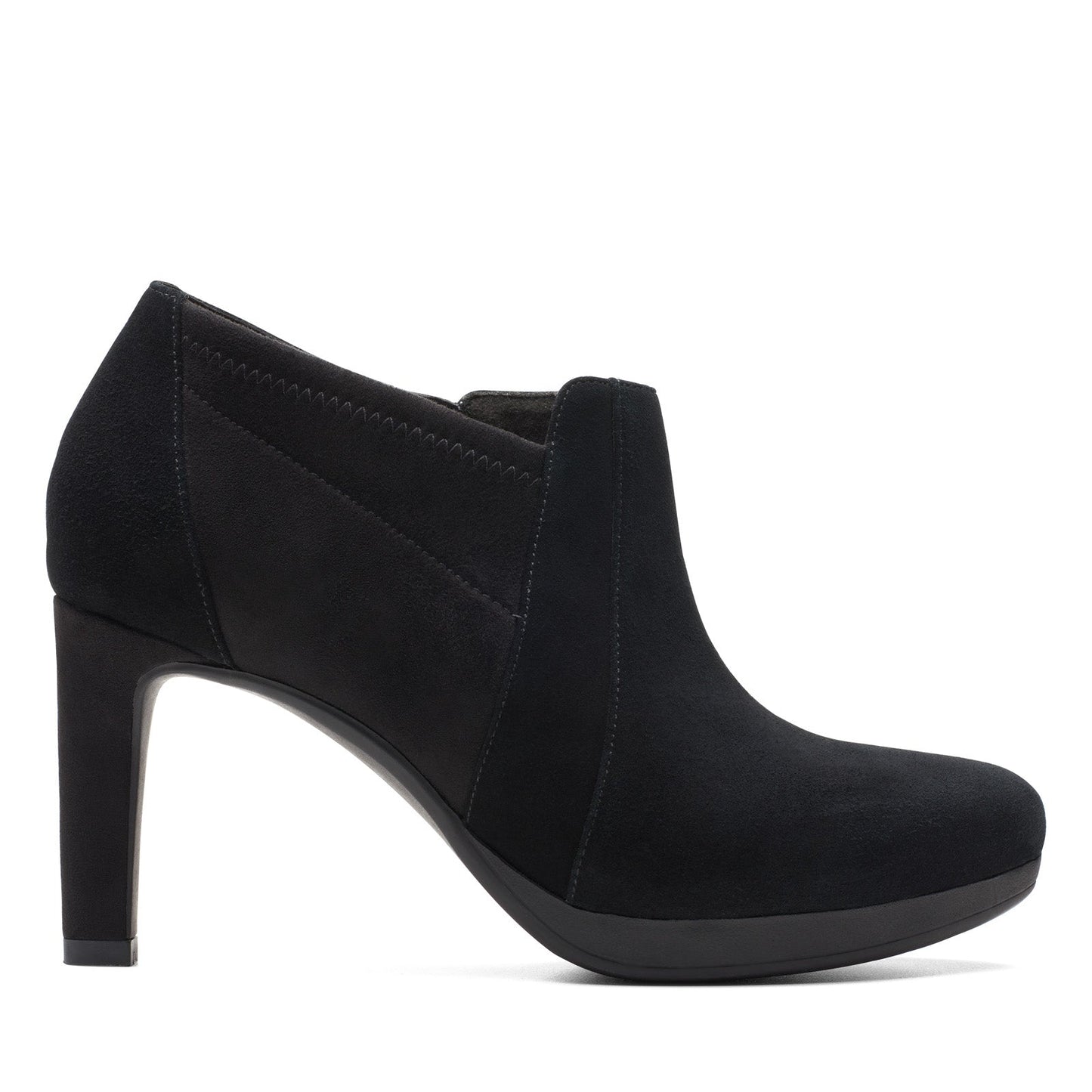 Clarks Ambyr Hope 26174110 Womens Black Wide Suede Ankle & Booties Boots