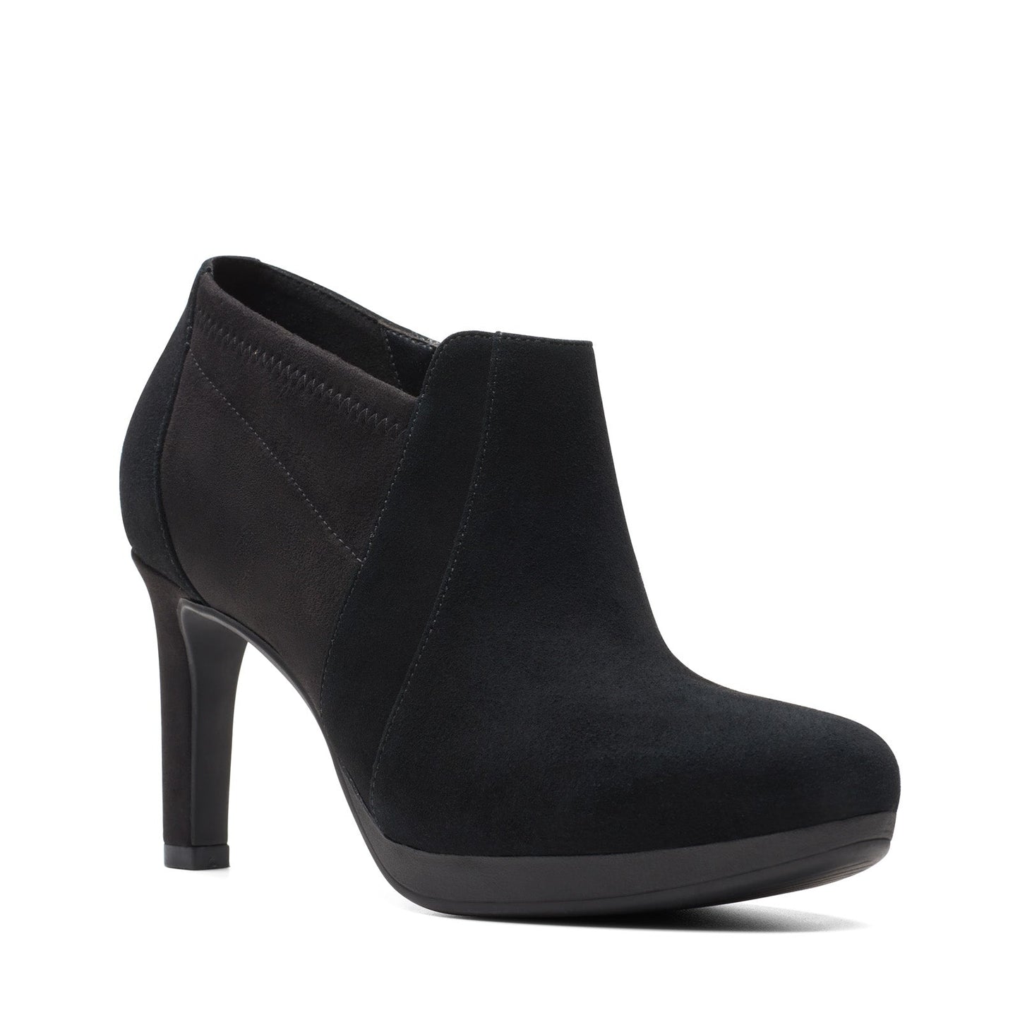 Clarks Ambyr Hope 26174110 Womens Black Wide Suede Ankle & Booties Boots