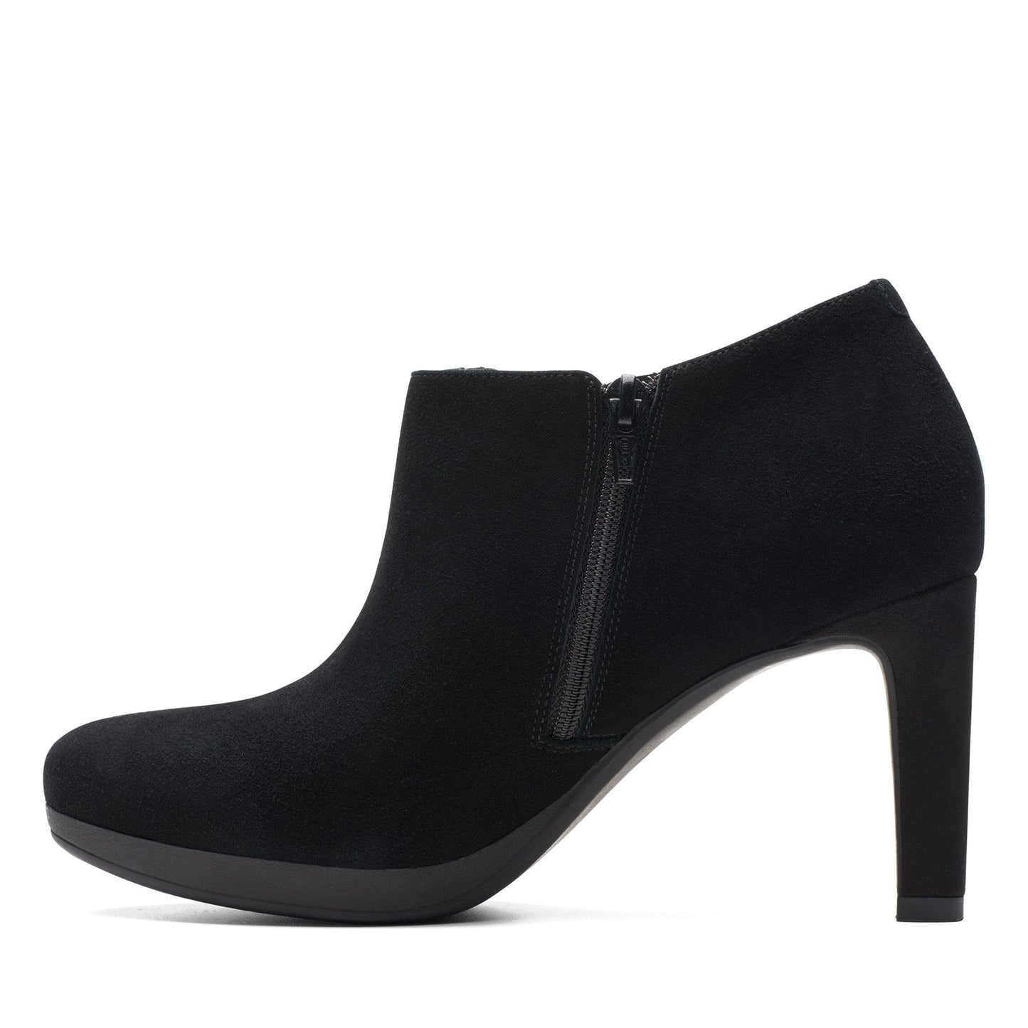 Clarks Ambyr Hope 26174110 Womens Black Wide Suede Ankle & Booties Boots
