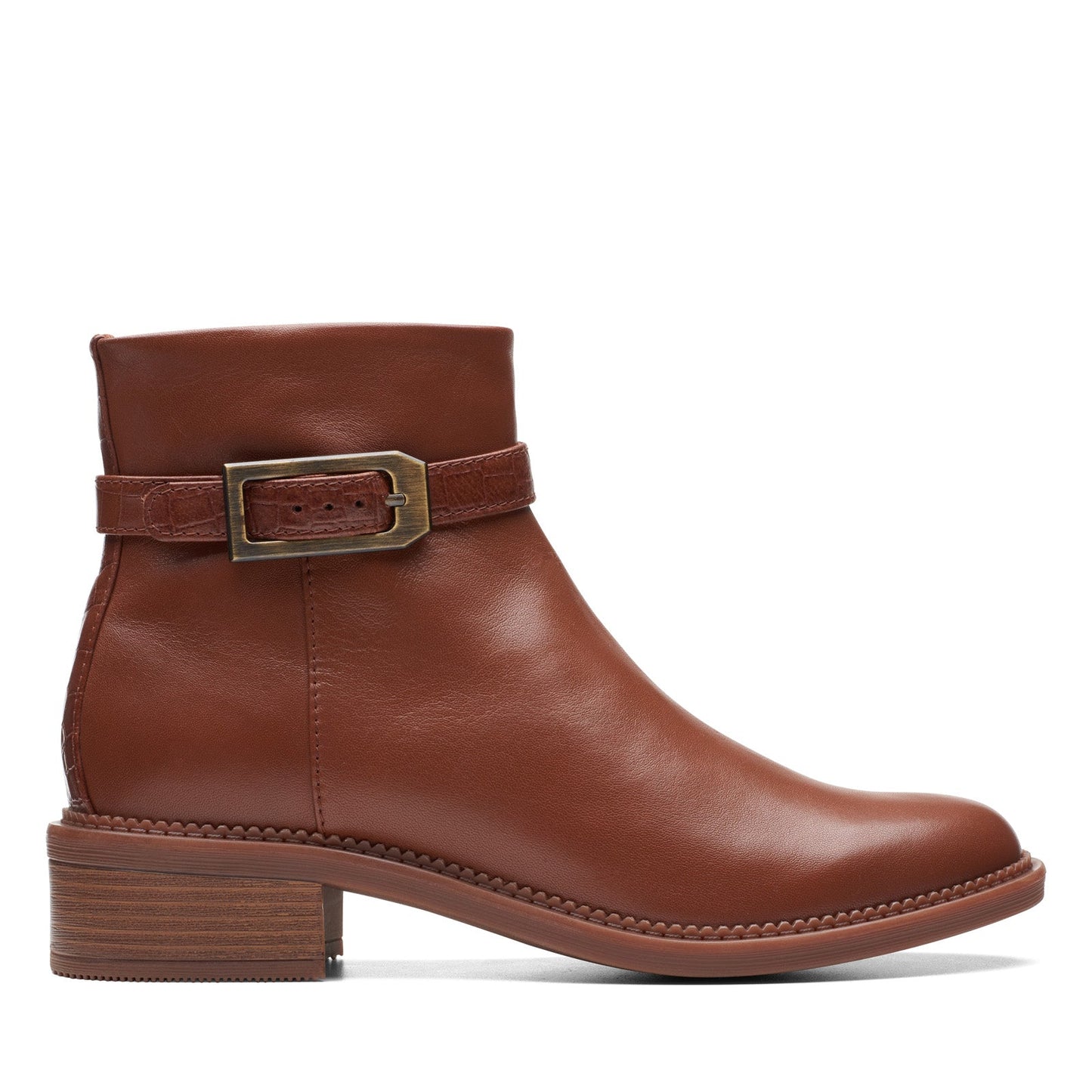Clarks Maye Grace 26174350 Womens Brown Leather Zipper Ankle & Booties Boots