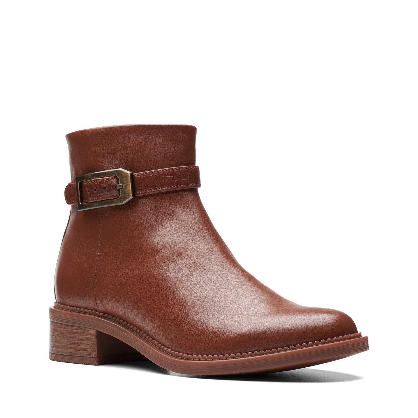 Clarks Maye Grace 26174350 Womens Brown Leather Zipper Ankle & Booties Boots