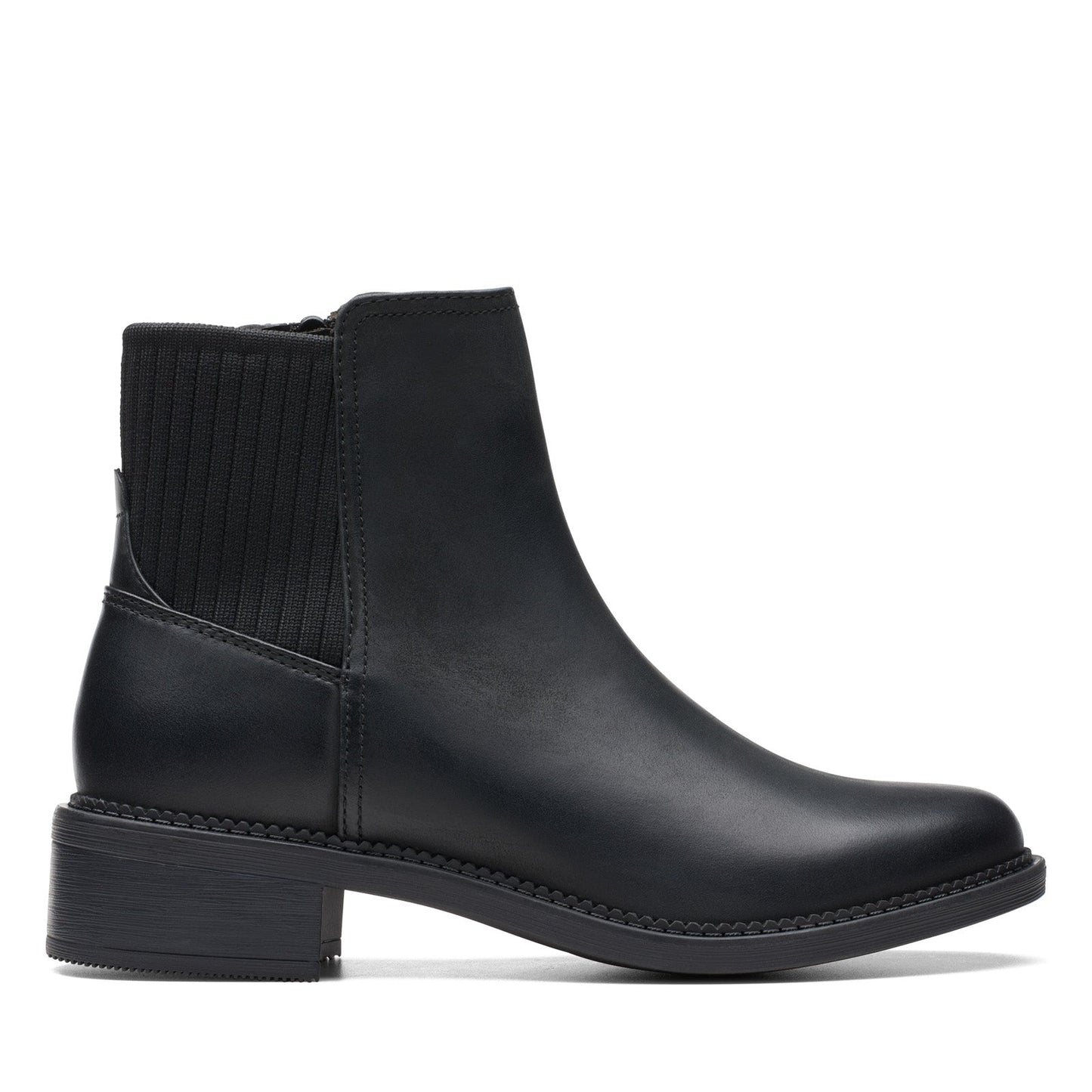 Clarks Maye Palm 26174354 Womens Black Wide Leather Casual Dress Boots