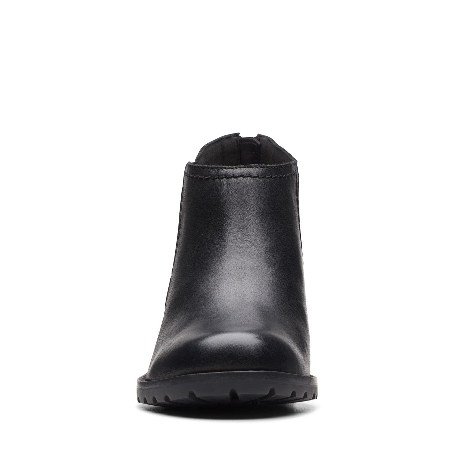 Clarks Leda Step 26174957 Womens Black Wide Leather Ankle & Booties Boots