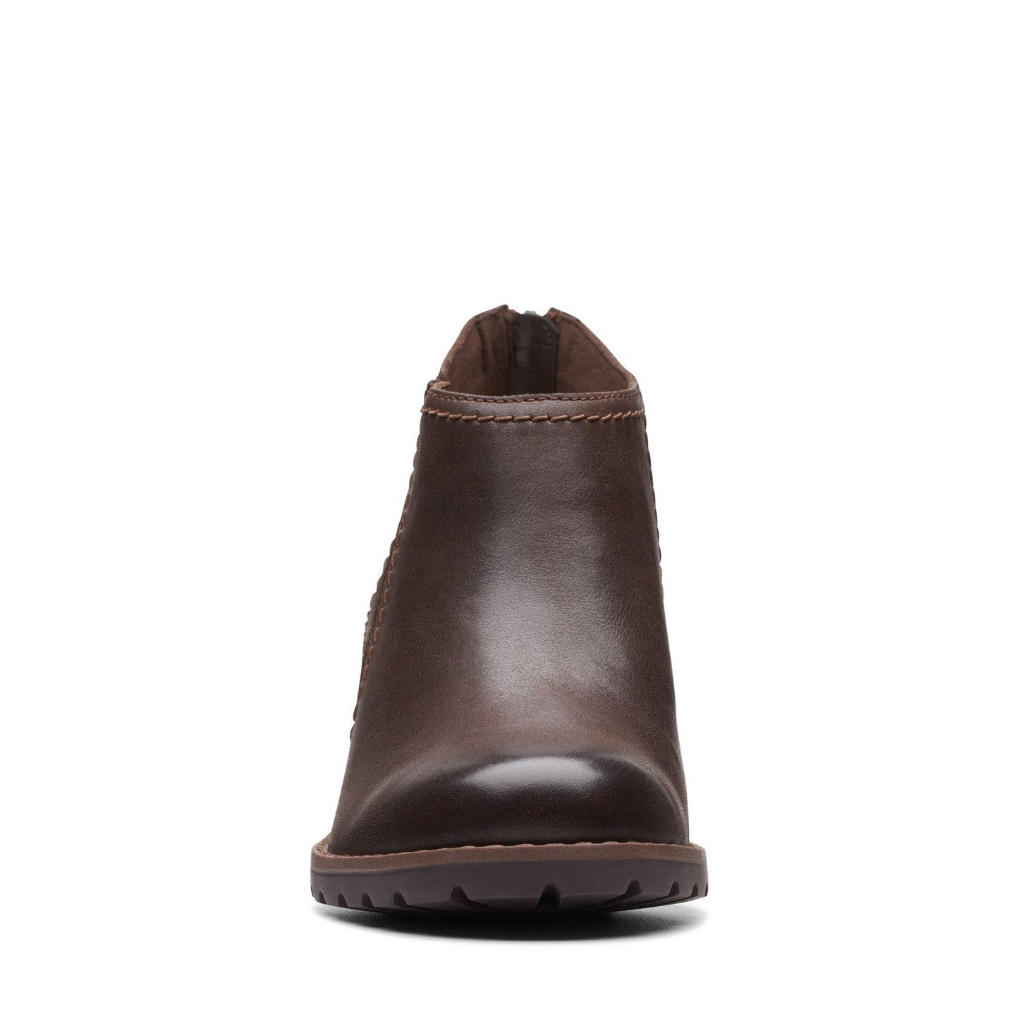 Clarks Leda Step 26174958 Womens Brown Wide Leather Ankle & Booties Boots