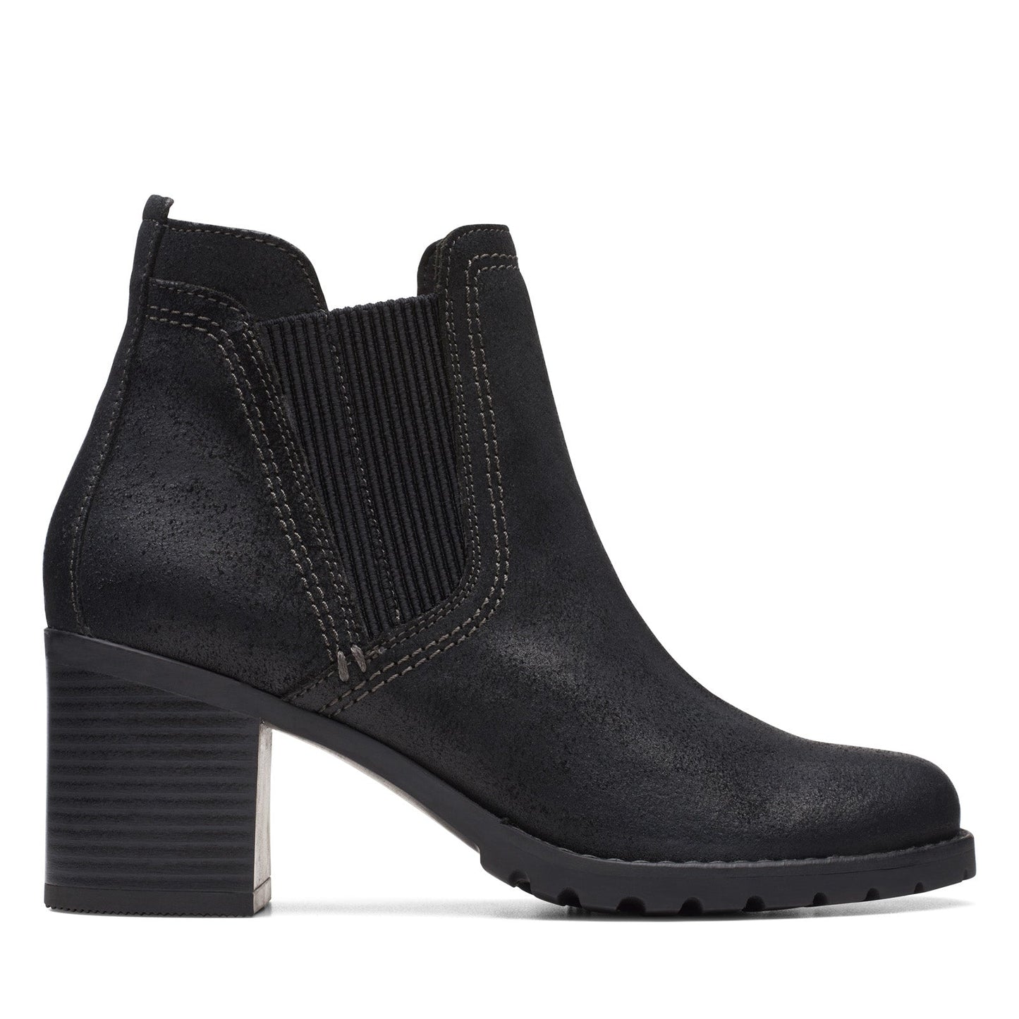 Clarks Leda Up 26174962 Womens Black Wide Suede Ankle & Booties Boots