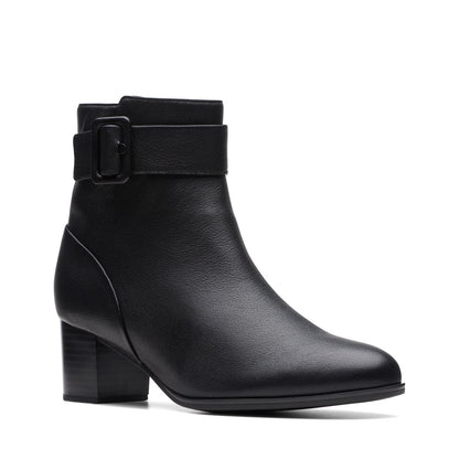 Clarks Loken Zip Waterproof 26174964 Womens Black Wide Ankle & Booties Boots