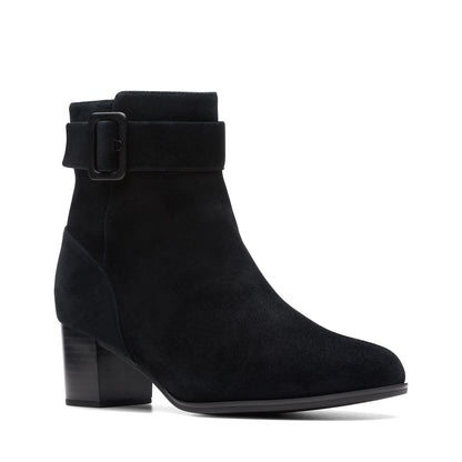 Clarks Loken Zip Waterproof 26174965 Womens Black Wide Ankle & Booties Boots
