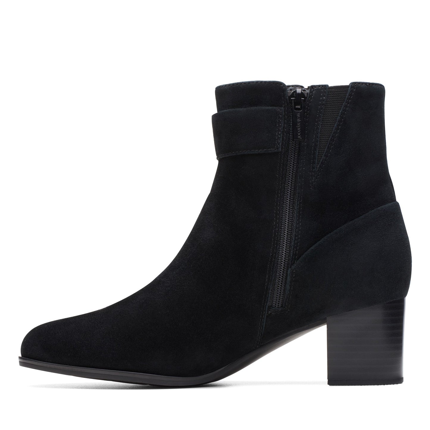 Clarks Loken Zip Waterproof 26174965 Womens Black Wide Ankle & Booties Boots