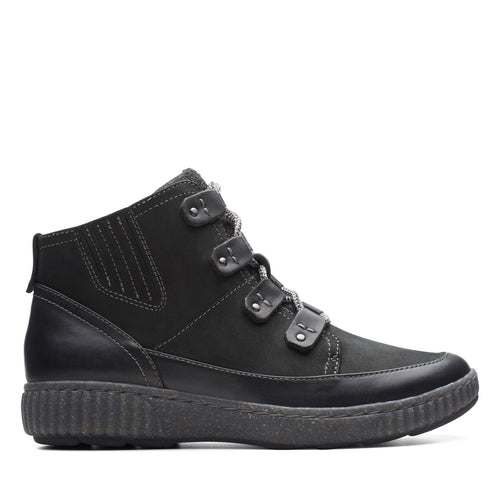Clarks Magnolia Moon 26174976 Womens Black Nubuck Casual Dress Boots
